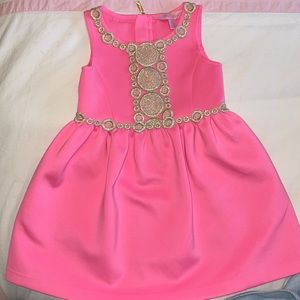 Lilly Pulitzer pink and gold dress. Size 4-5.